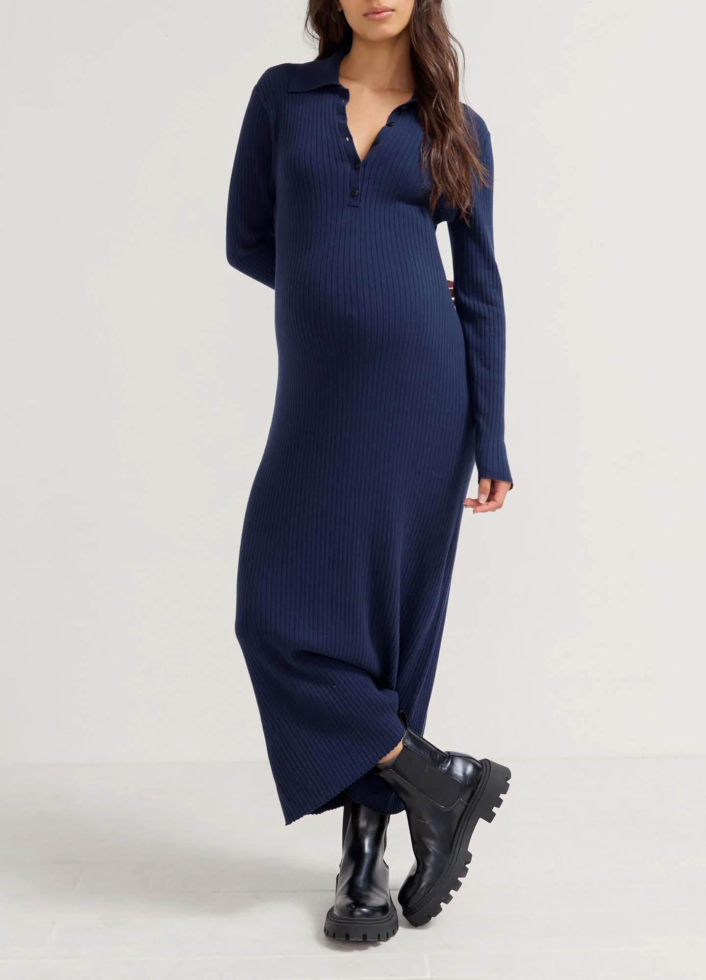 The Averie Polo Rib Sweater Dress - Image 3