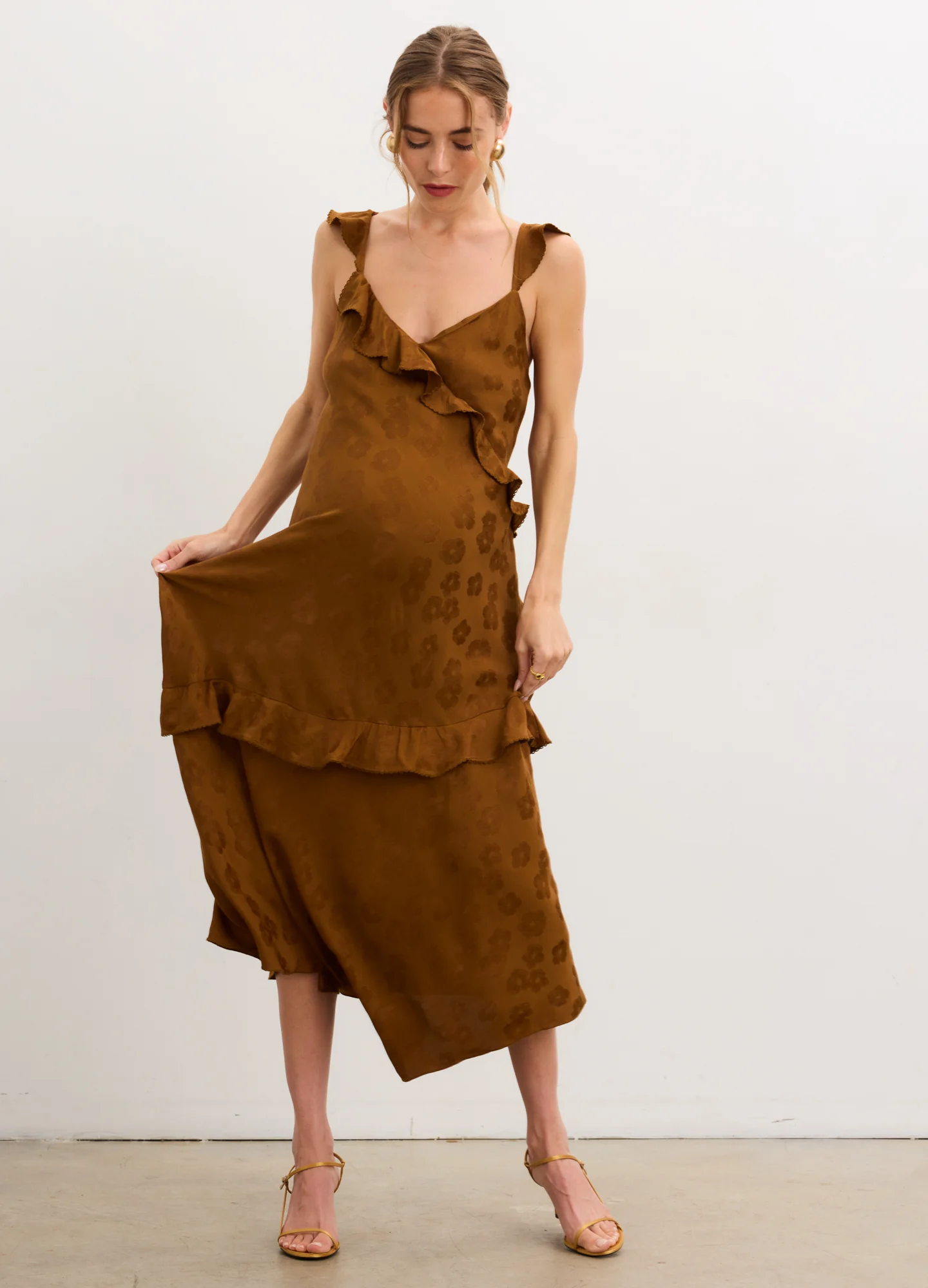 The Amelia Jacquard Bias Slip Dress - Image 3