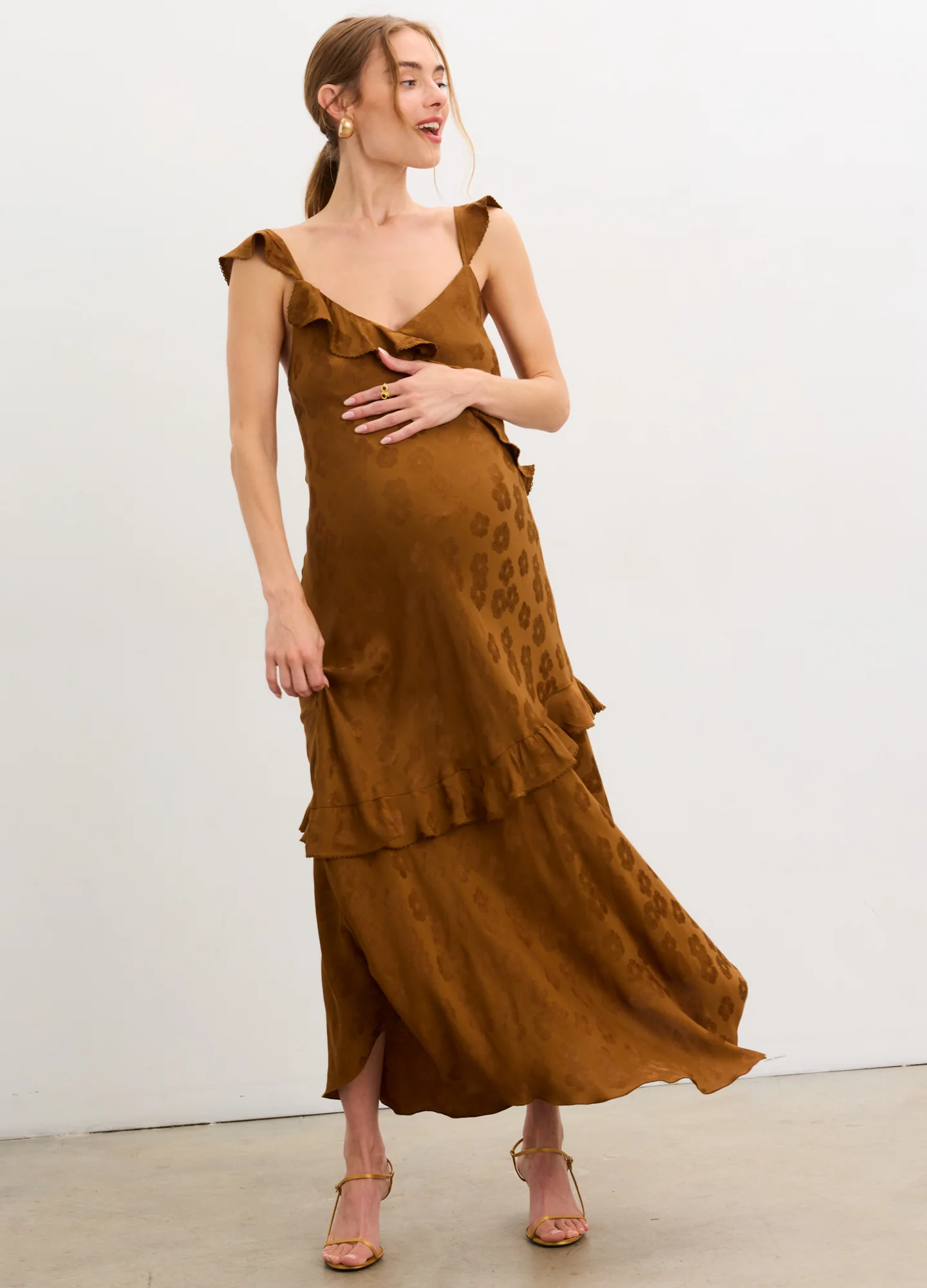 The Amelia Jacquard Bias Slip Dress - Image 4
