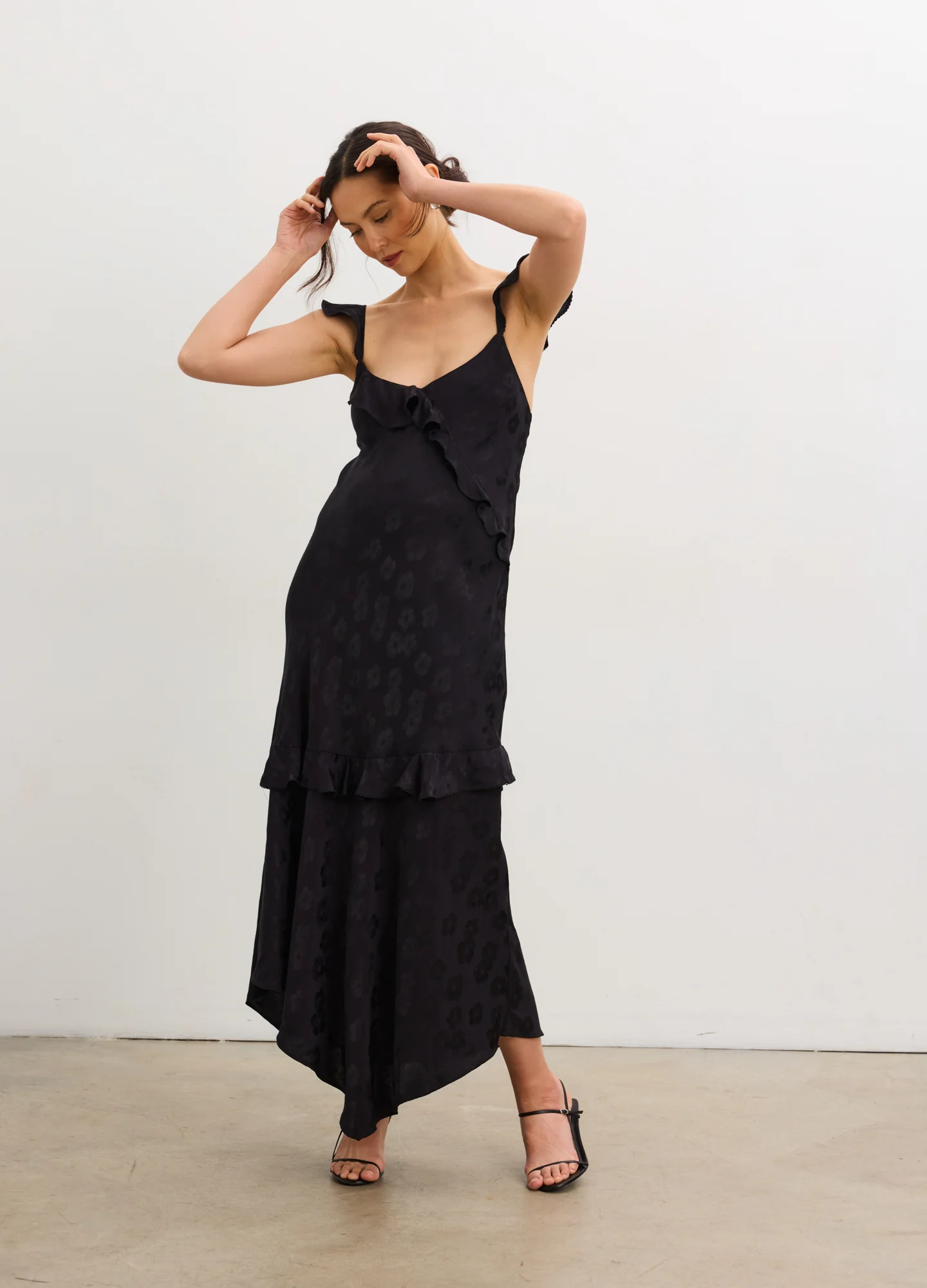 The Amelia Jacquard Bias Slip Dress - Image 3