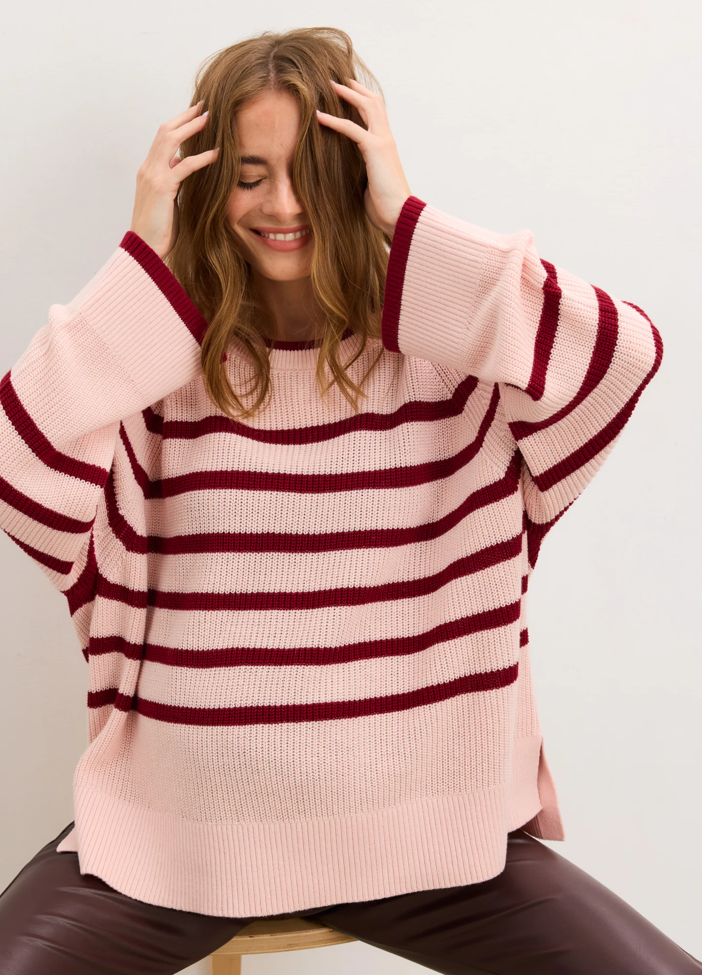 The Carly Striped Shaker Pullover