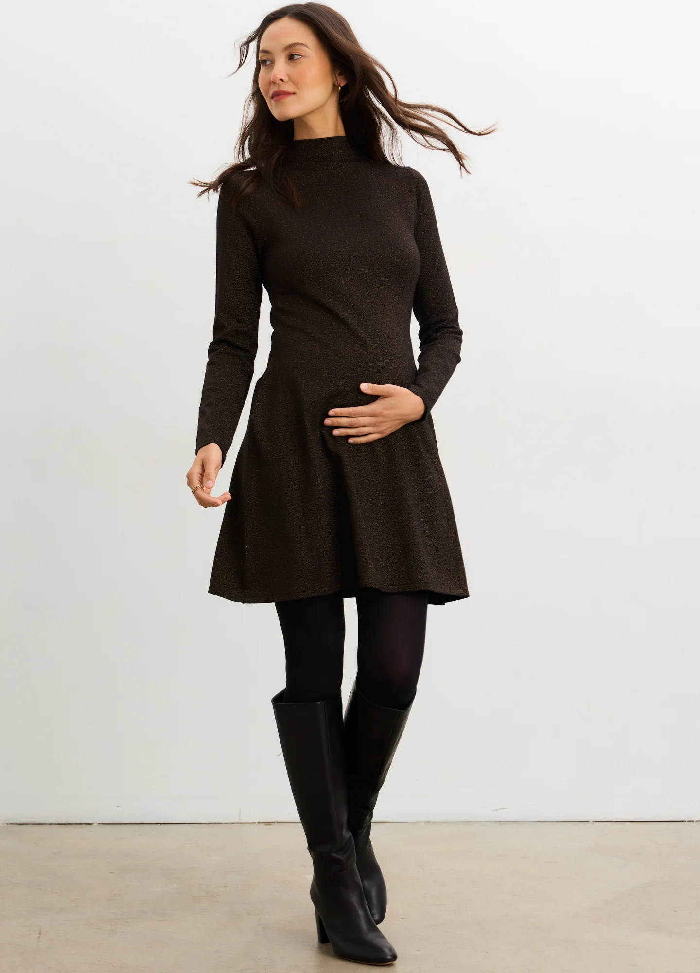 The Daniella Metallic Knit Mini Dress - Image 3