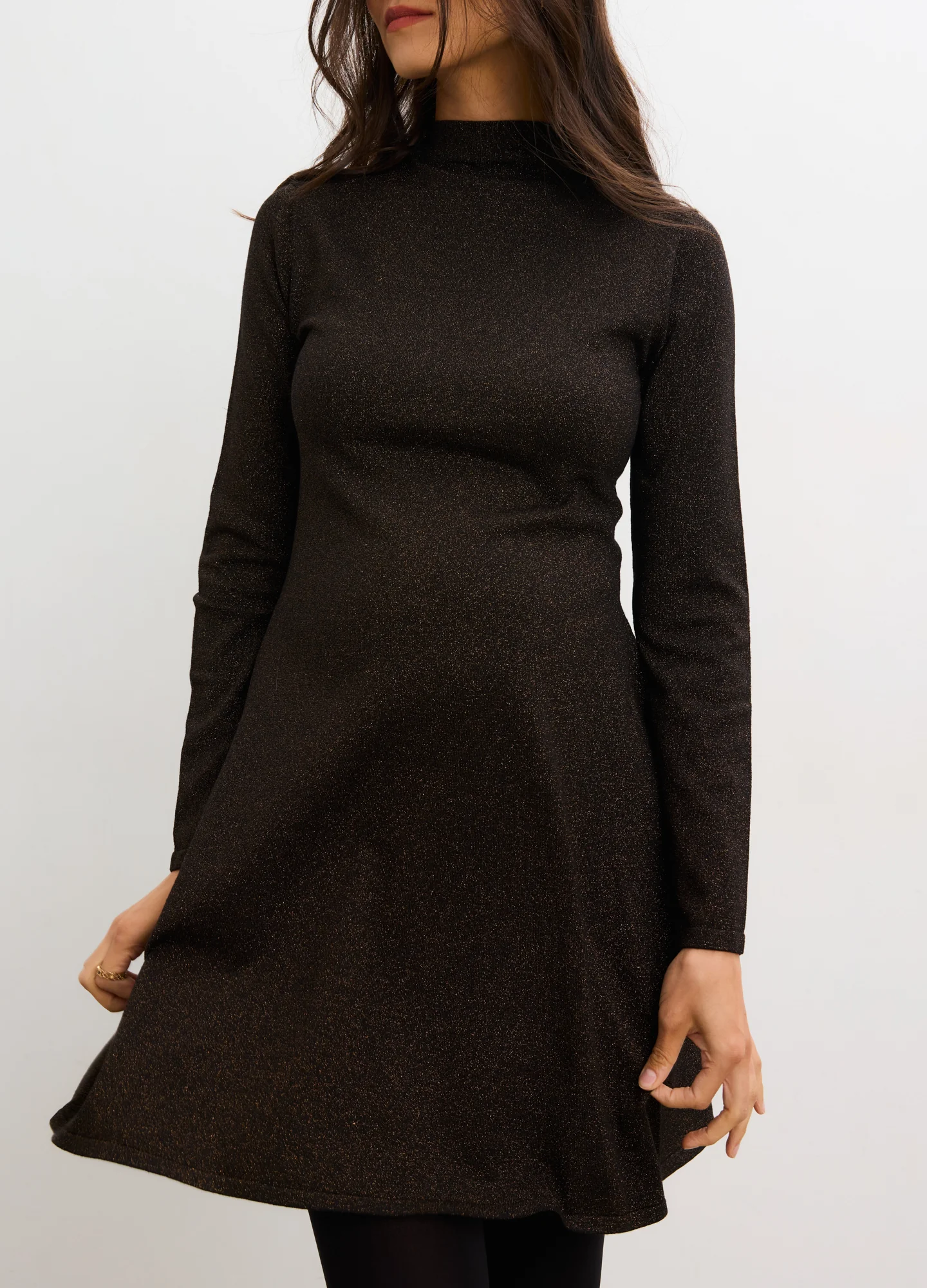 The Daniella Metallic Knit Mini Dress - Image 4