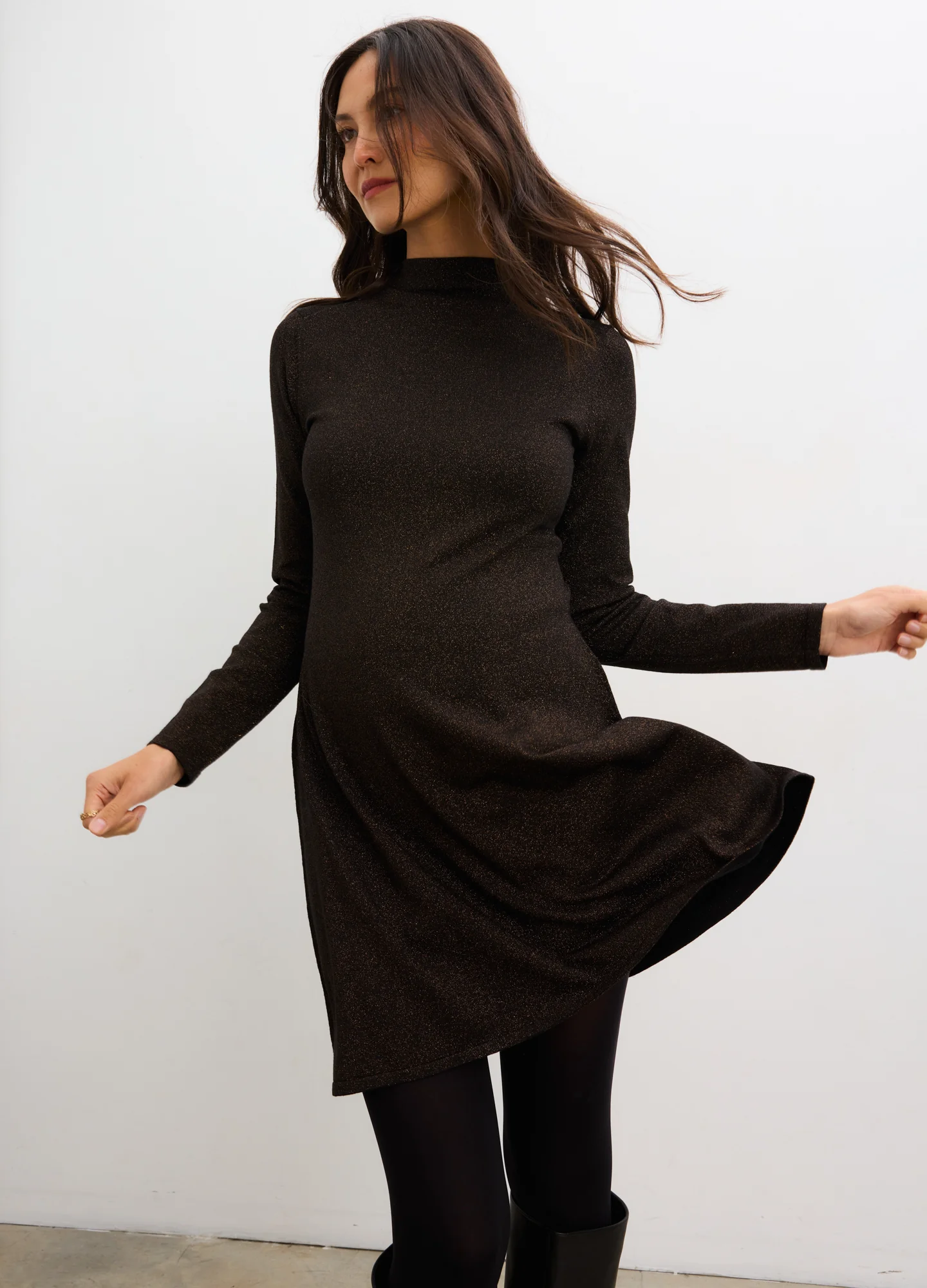 The Daniella Metallic Knit Mini Dress - Image 6