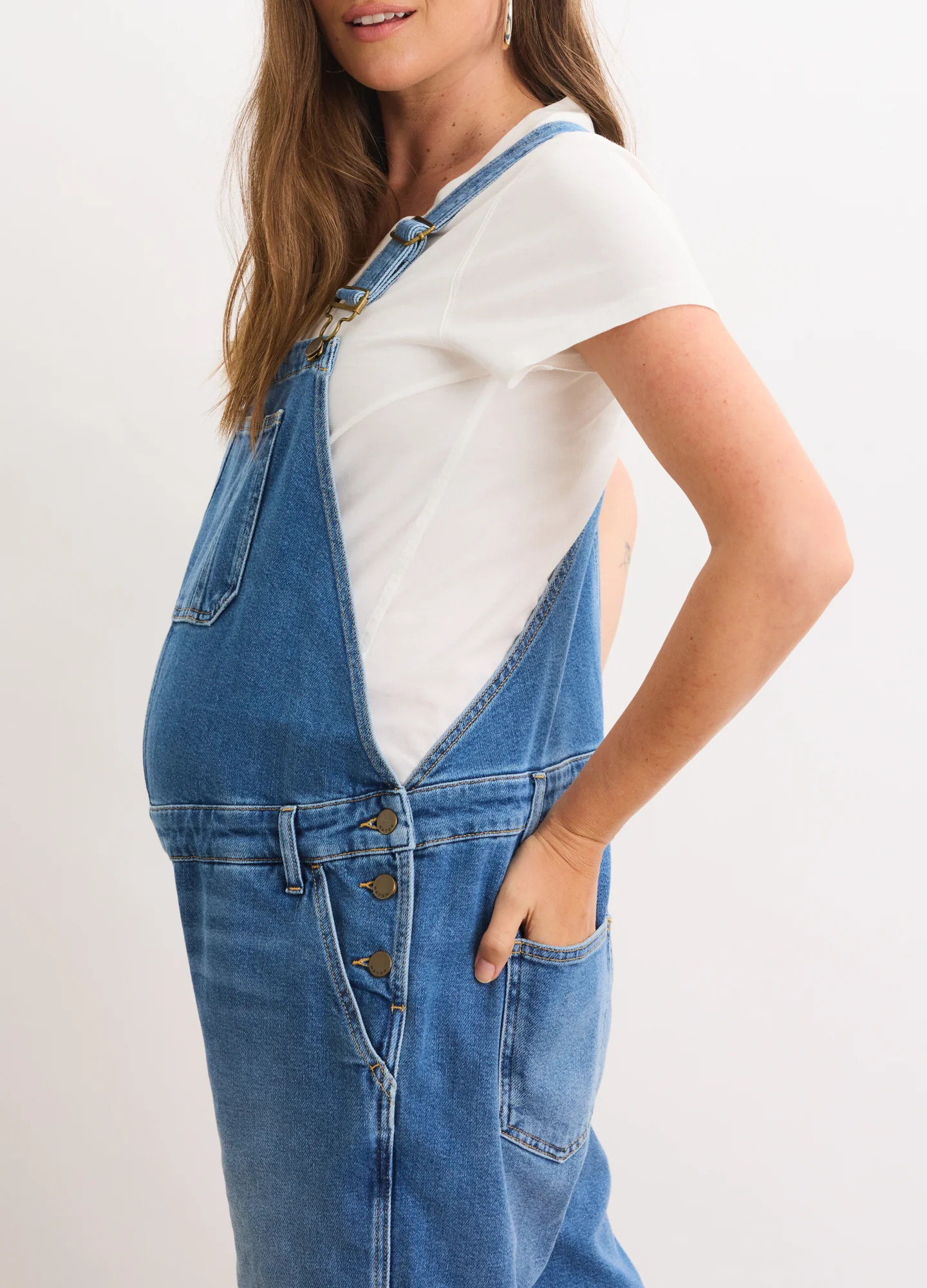 The Denim Maternity Overall - Image 4