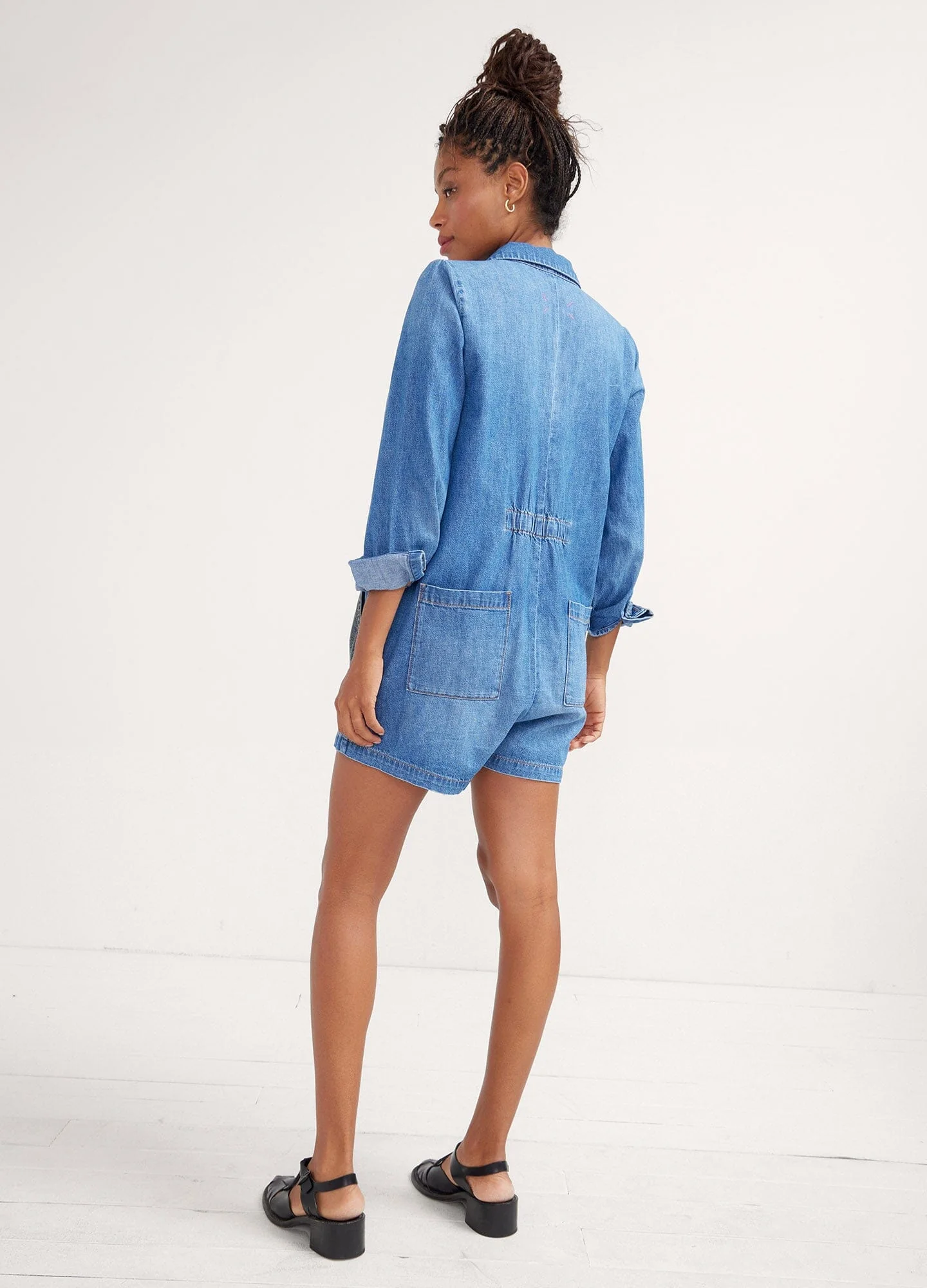 The Denim Utility Romper - Image 4