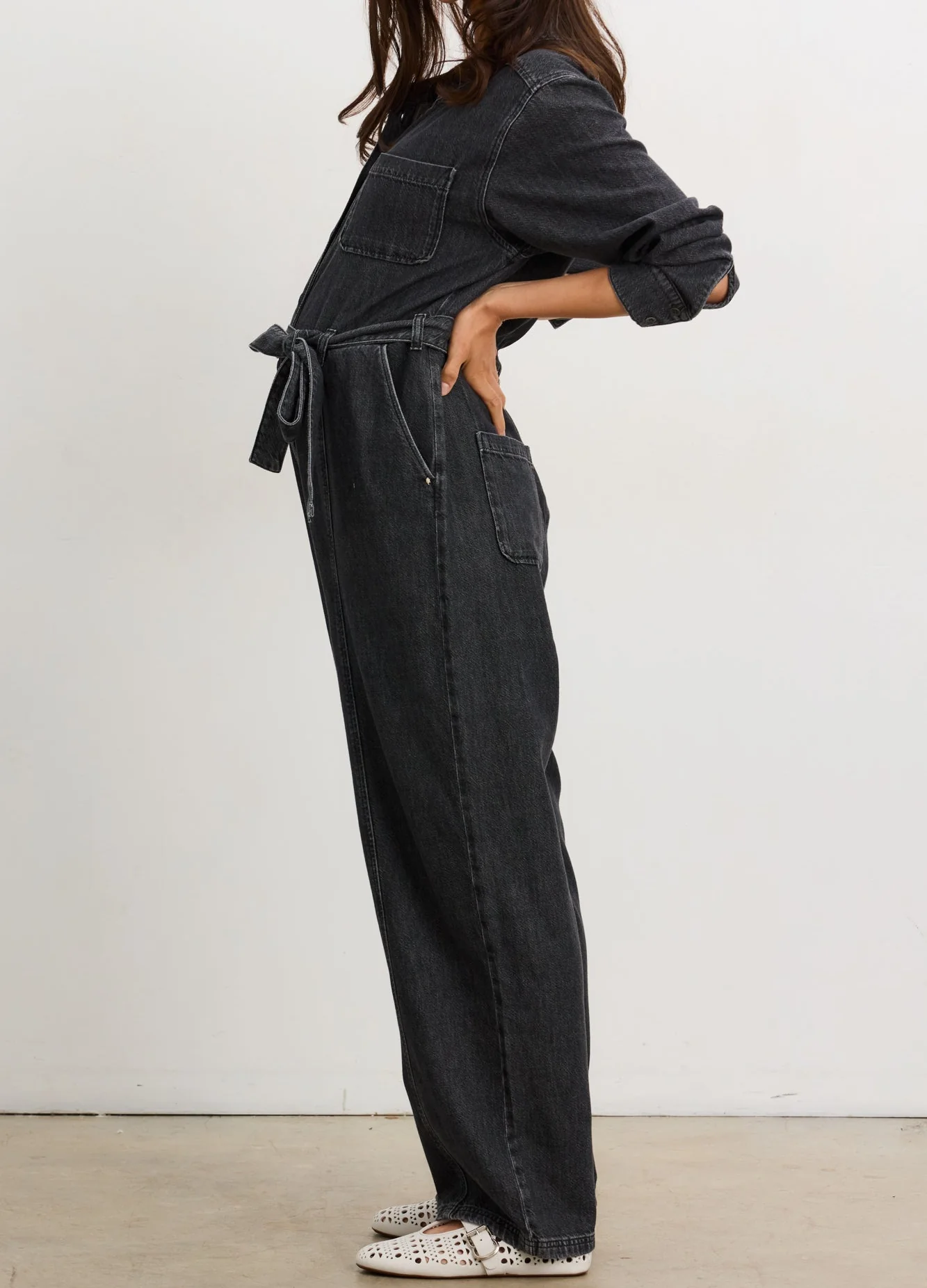 The Drapey Denim Jumpsuit - Image 3