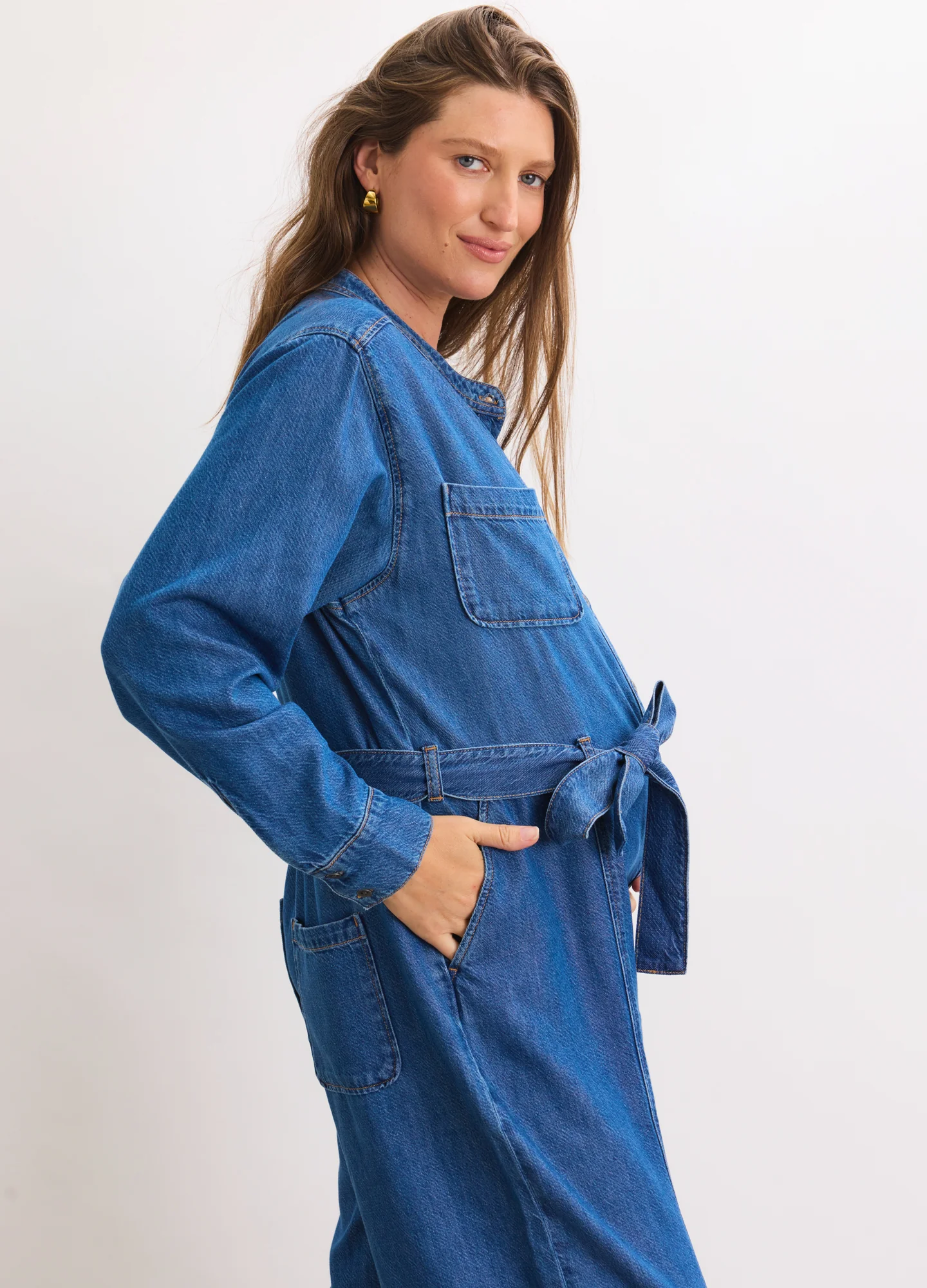 The Drapey Denim Jumpsuit - Image 3