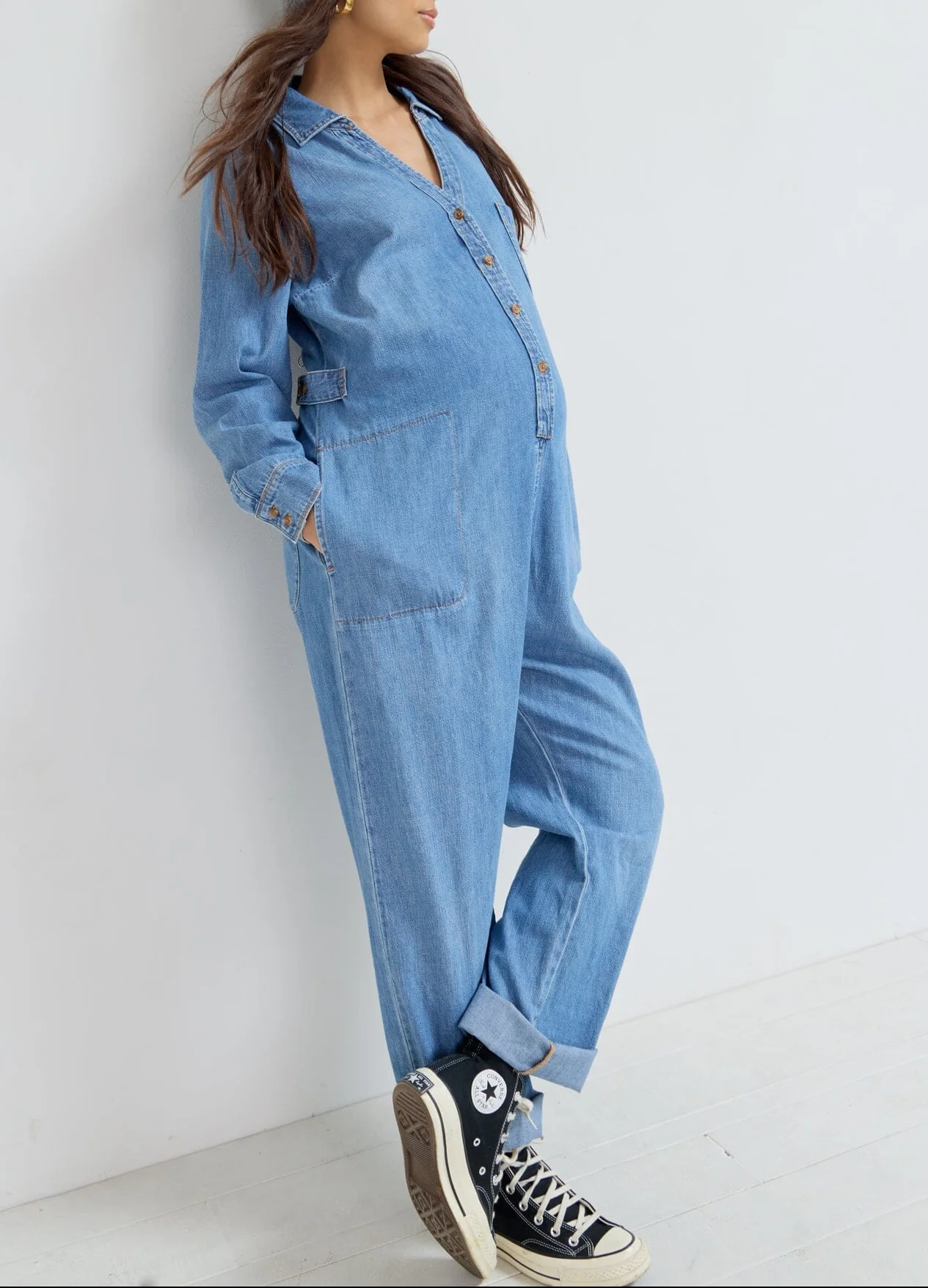 The Everyday Nursing Denim Jumpsuit - Image 5