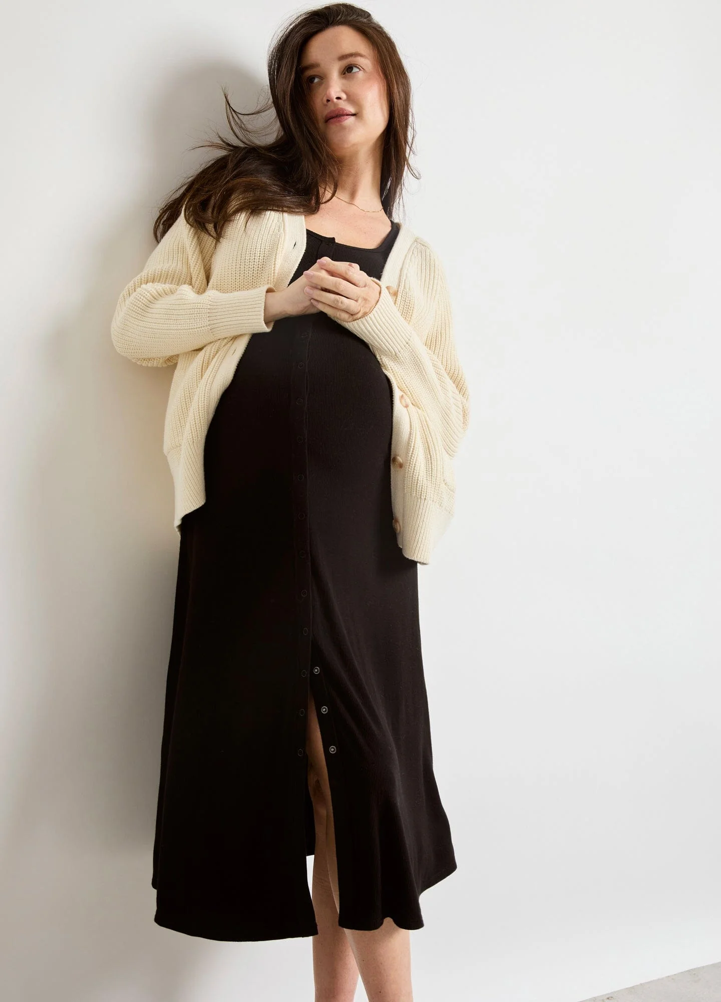The Softest Rib Nursing Midi Dress - Image 5