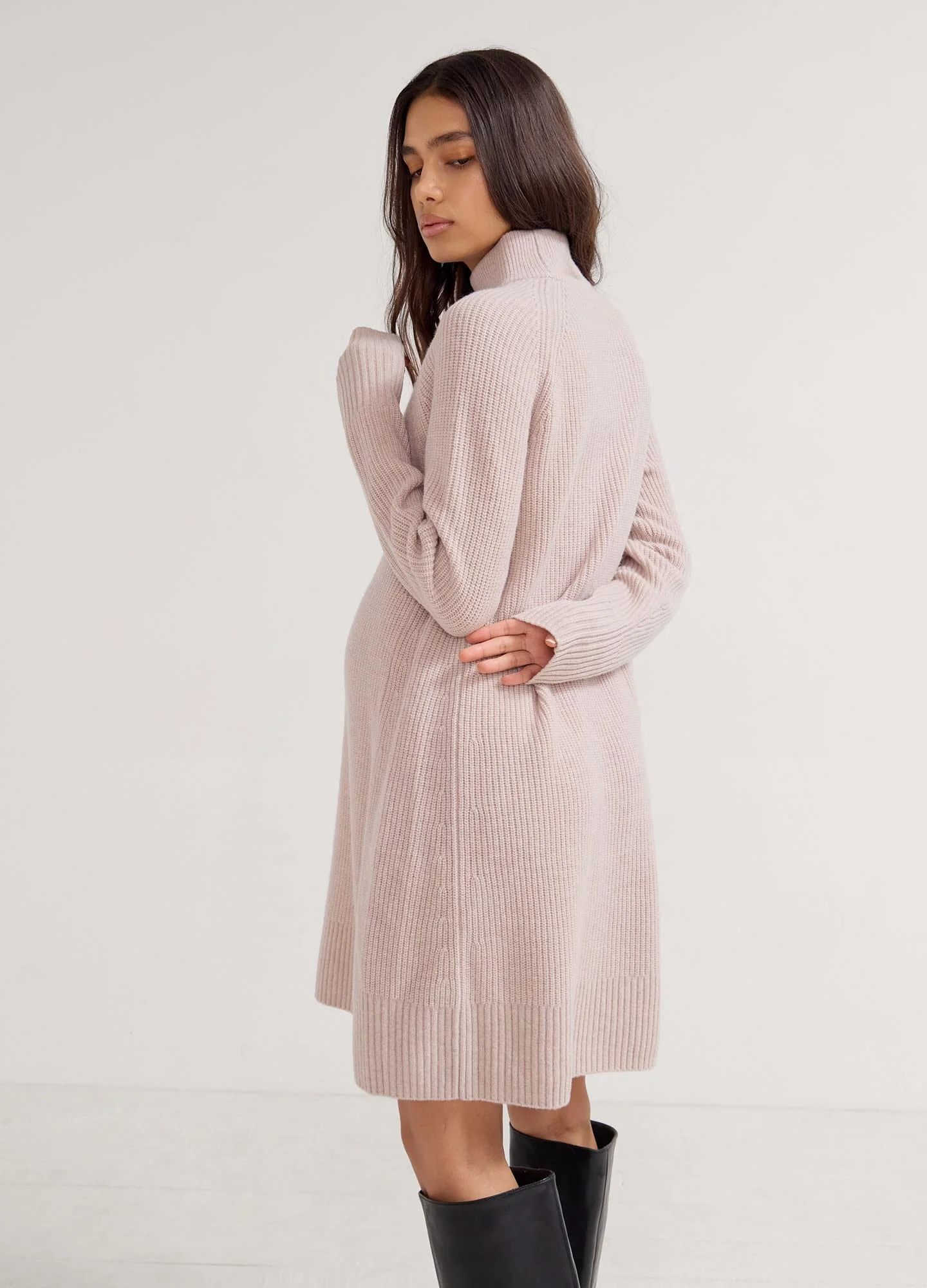 The Irina Shaker Mini Sweater Dress - Image 4