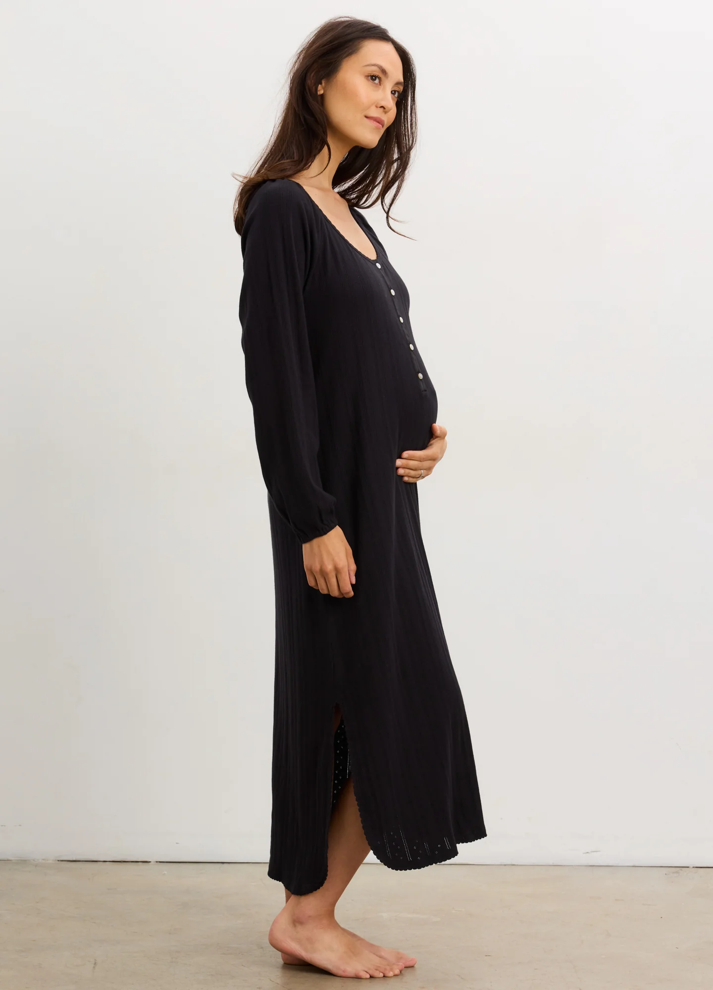 The Long Sleeve Pointelle Nightgown - Image 3