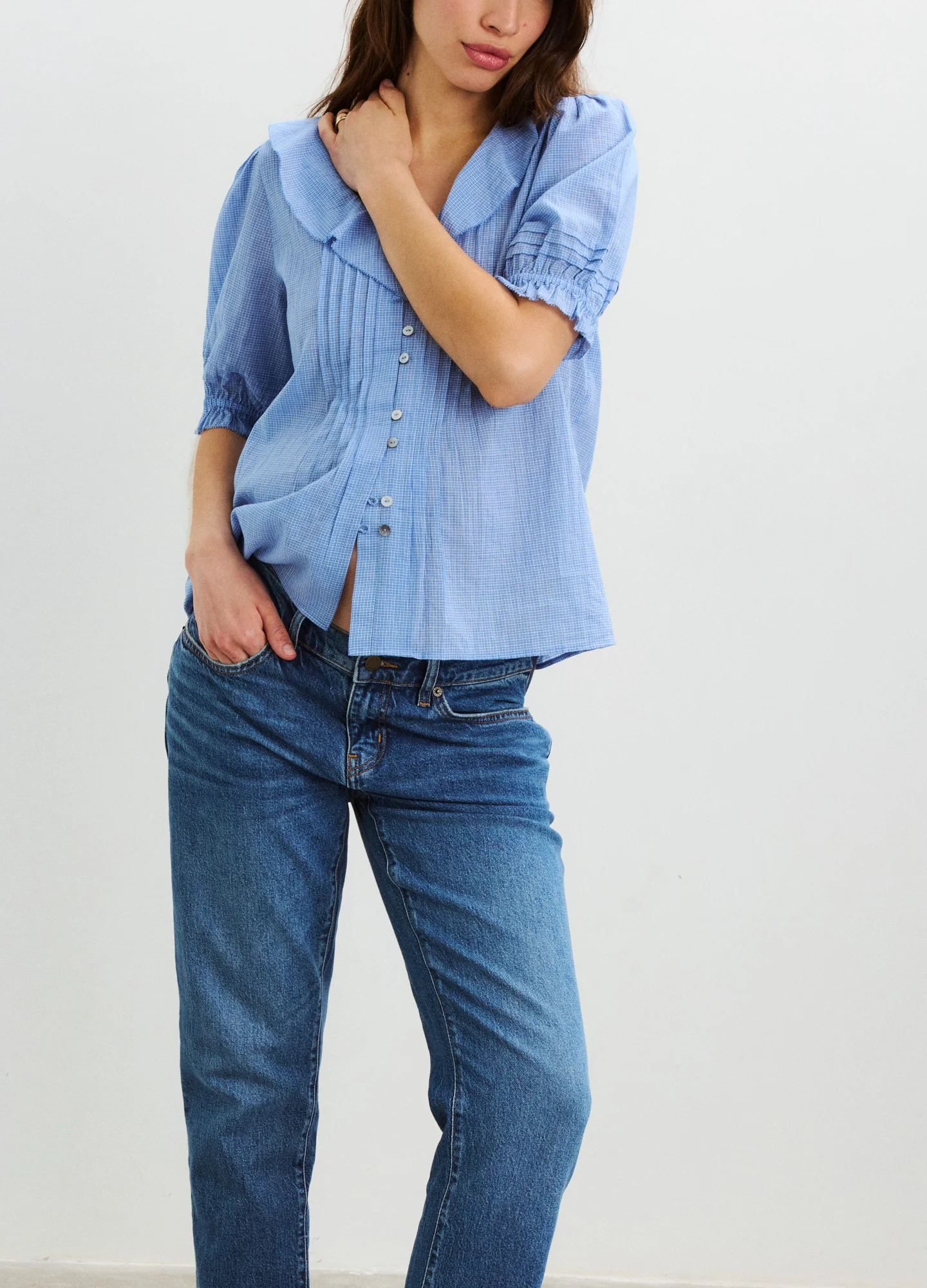 The Plaid Lou Lou Nursing Blouse - Image 3