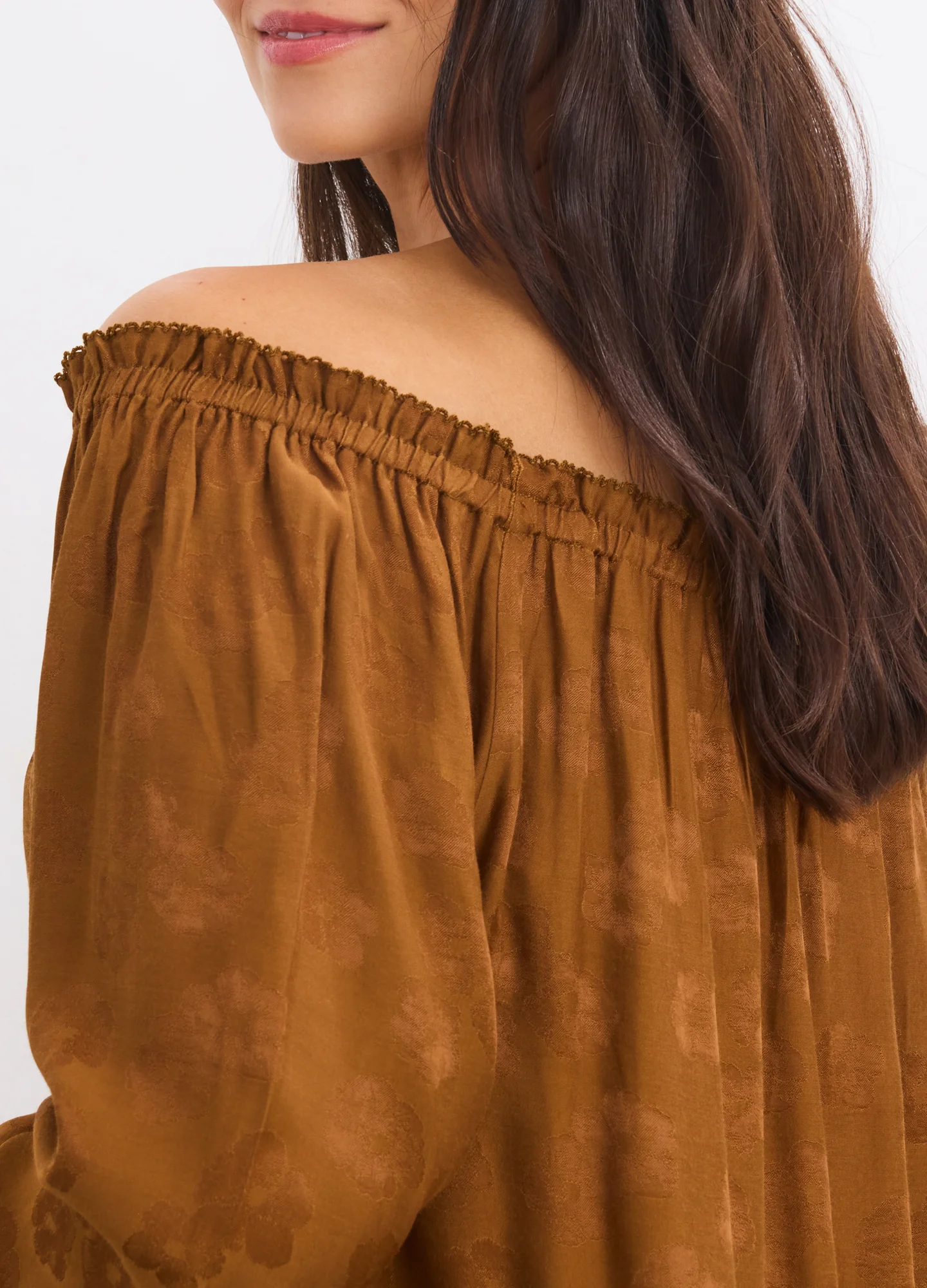 The Samantha Off-The-Shoulder Jacquard Mini Dress - Image 5