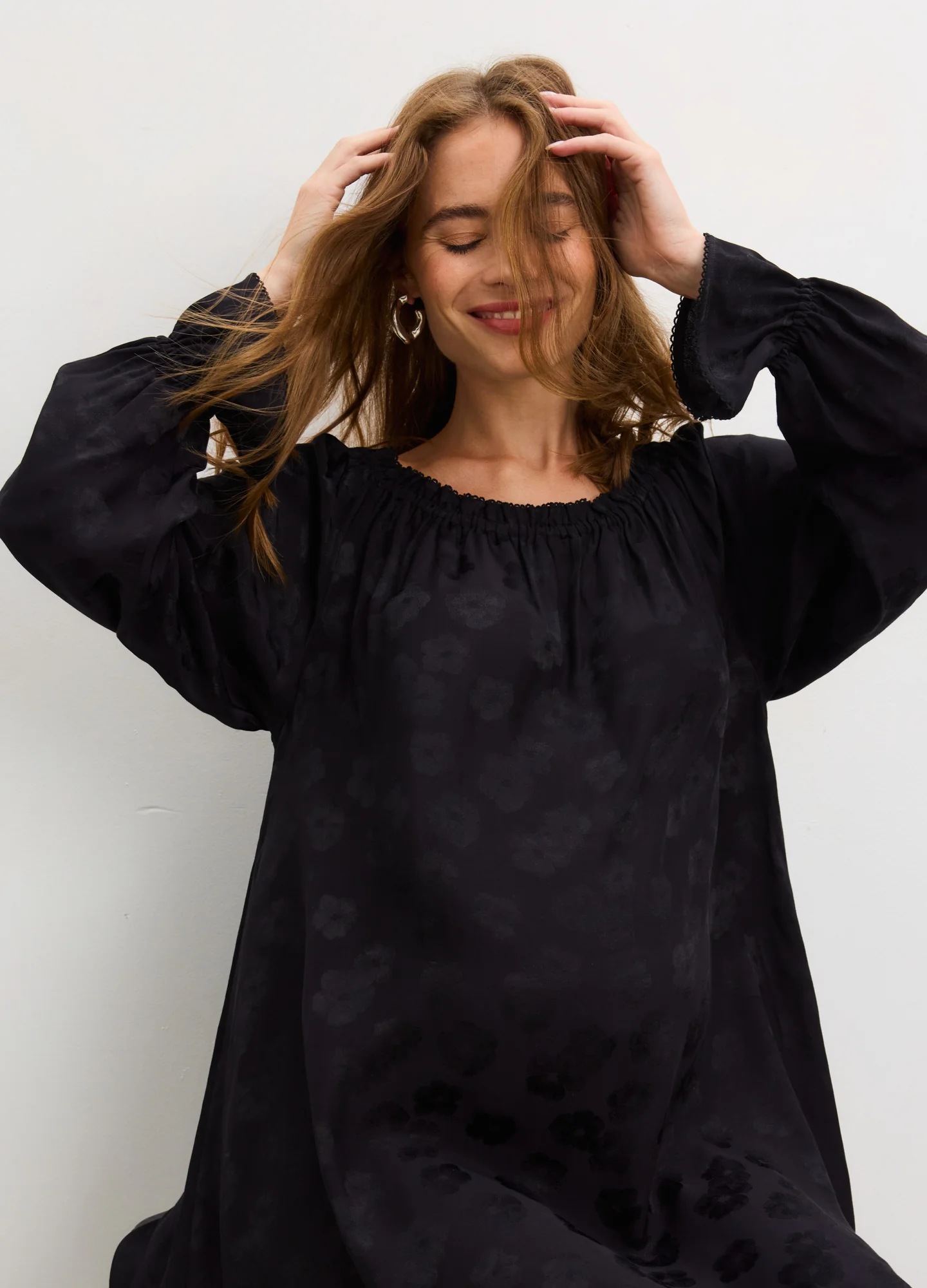 The Samantha Off-The-Shoulder Jacquard Mini Dress - Image 5