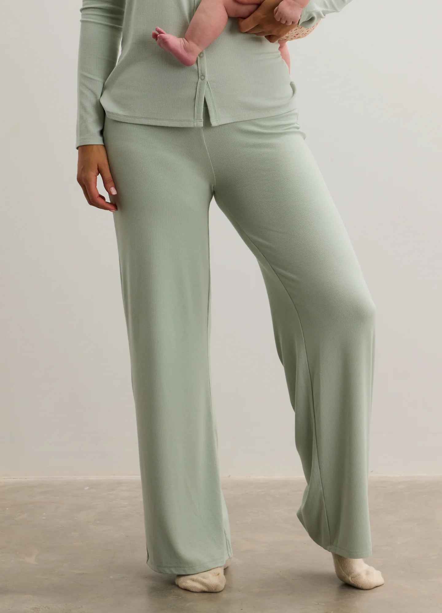 The Softest Rib Over Under Relaxed Pant - Image 4