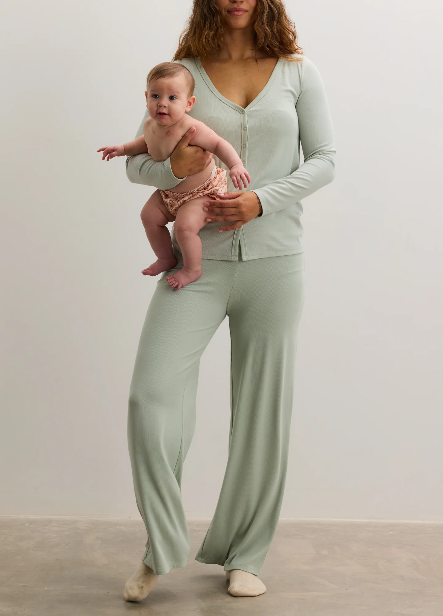 The Softest Rib Over Under Relaxed Pant - Image 5