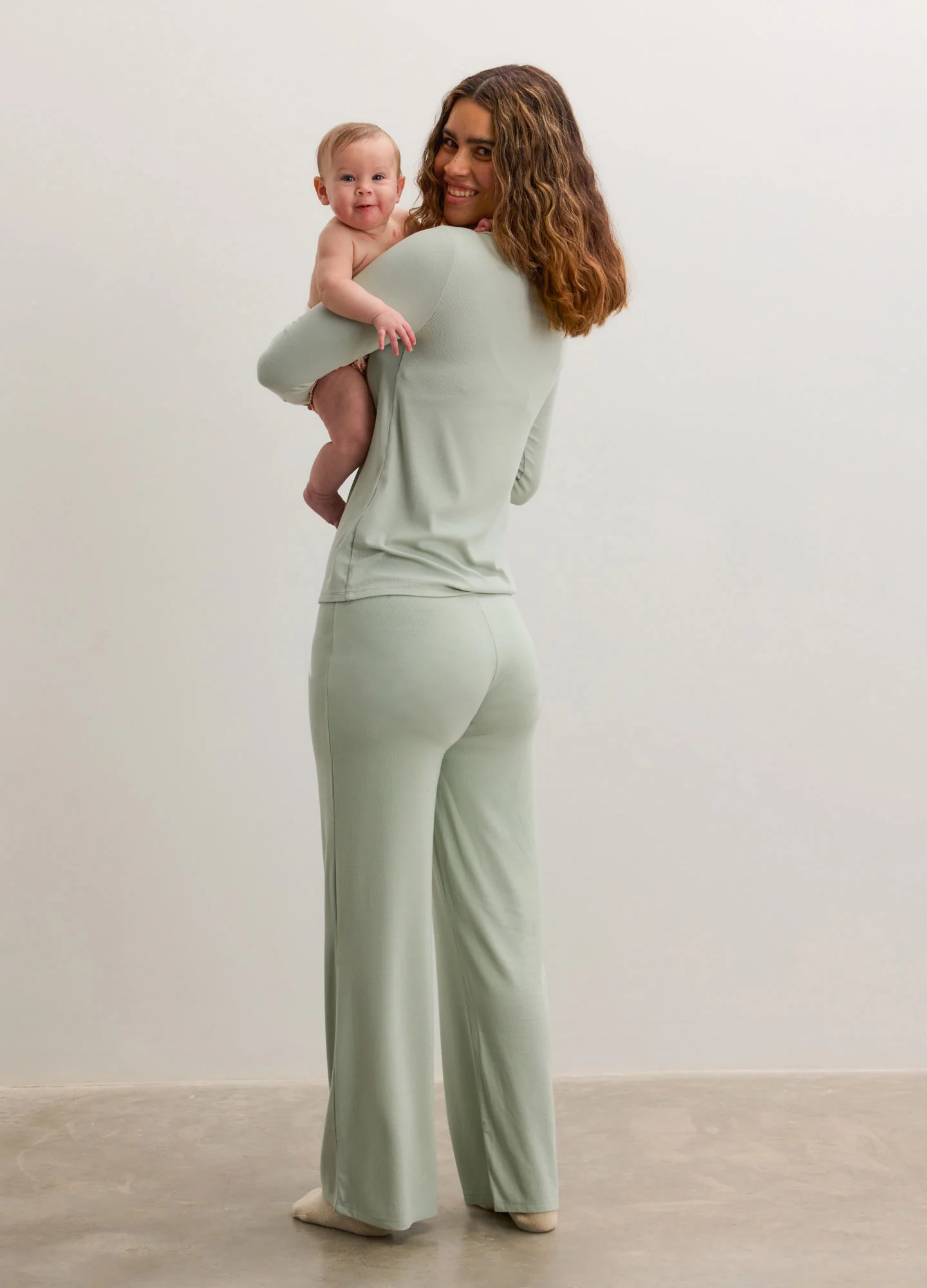 The Softest Rib Over Under Relaxed Pant - Image 7